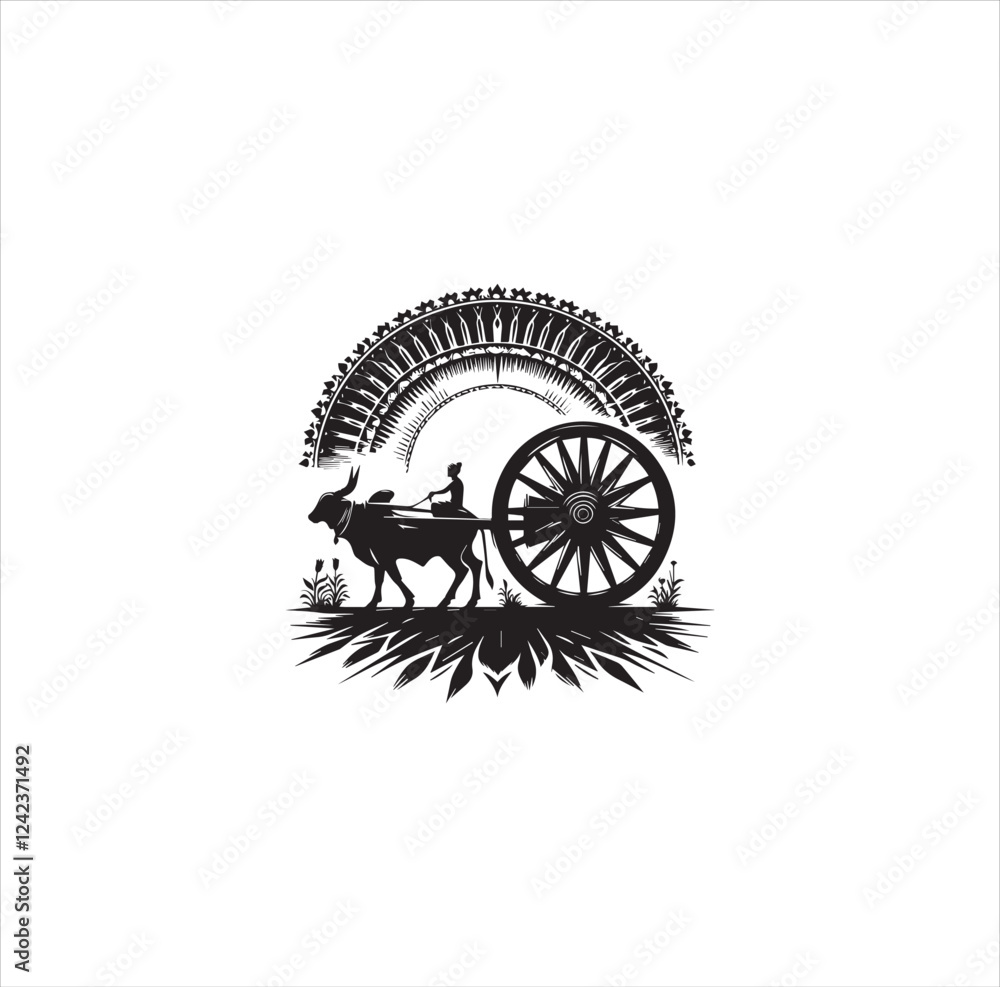 Fototapeta premium Black silhouette wheel vector
