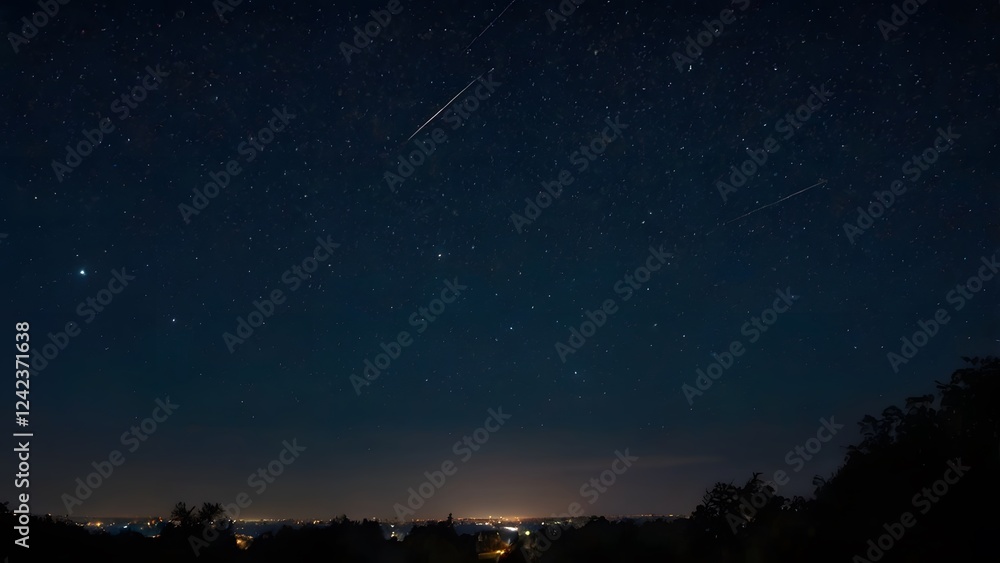 Fototapeta premium night sky with clouds and stars