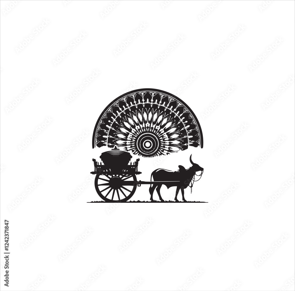 Fototapeta premium Black silhouette wheel vector