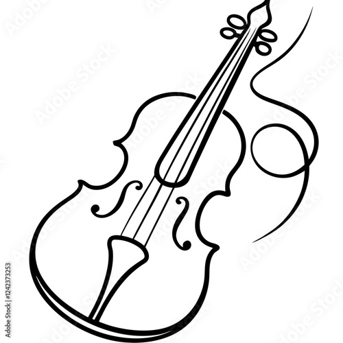 Abstract violin line art in refined strokes representing musical passion