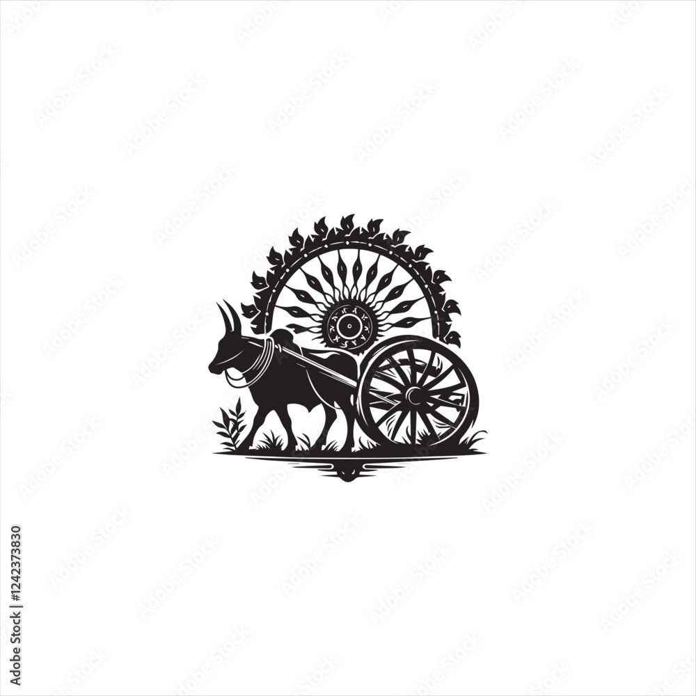 Fototapeta premium Black silhouette wheel vector