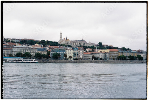 Danube river and Buda, in Budapest, Hungary, 35mm film photo