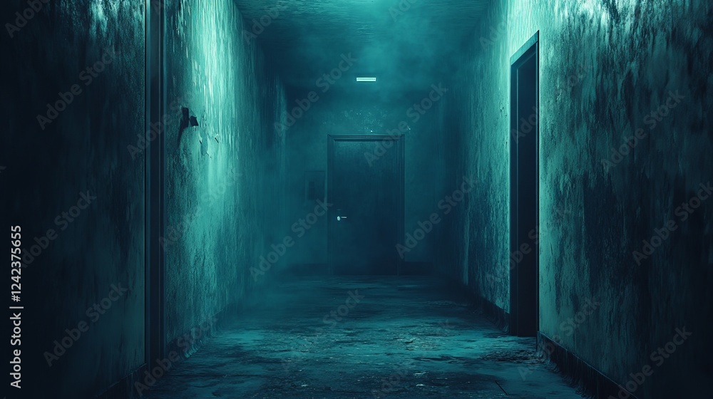 Mysterious Dark Hallway Illuminated by Soft Ceiling Light Creating a Hauntingly Beautiful Atmosphere Evoking Intrigue and Anticipation in a Captivating Architectural Space Mysterious Dark Hallway Illuminated by Soft Ceiling Light Creating a Hauntingly Beautiful Atmosphere Evoking Intrigue and Anticipation in a Captivating Architectural Space