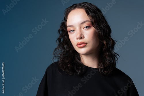 Fashion photography session in a loft studio photo