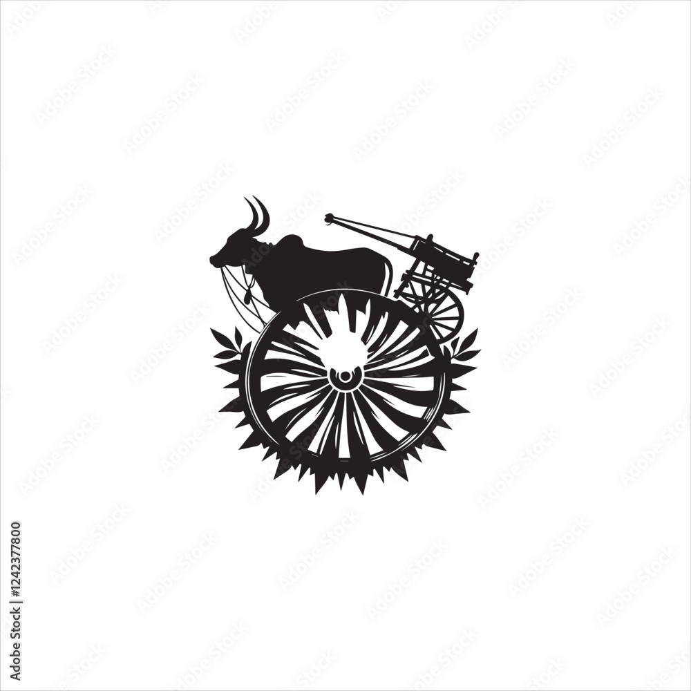 Fototapeta premium Black silhouette wheel vector