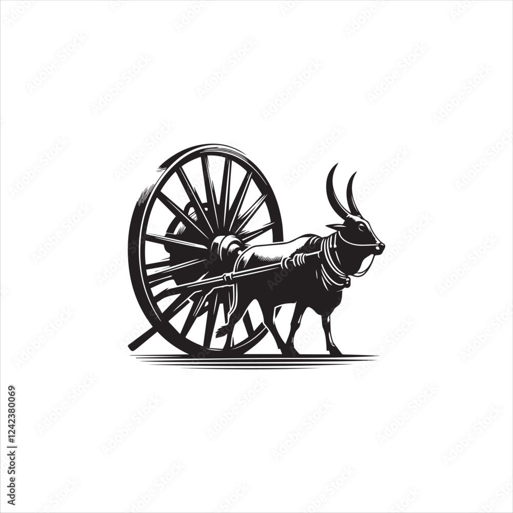 Fototapeta premium Black silhouette wheel vector