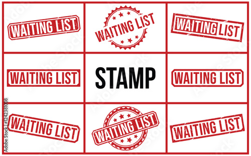 WAITING LIST red rubber stamp vector design.