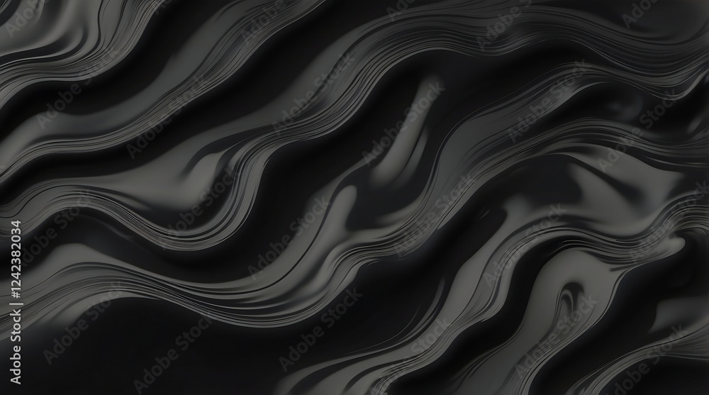 Fototapeta premium black satin wave wallpaper