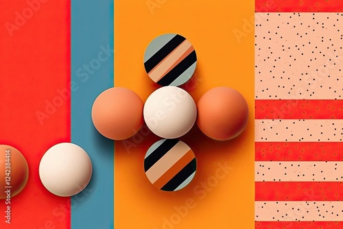Free Download Composition with an egg. Creative. avant-garde, Memphis style. Bright colors - GFXLoad