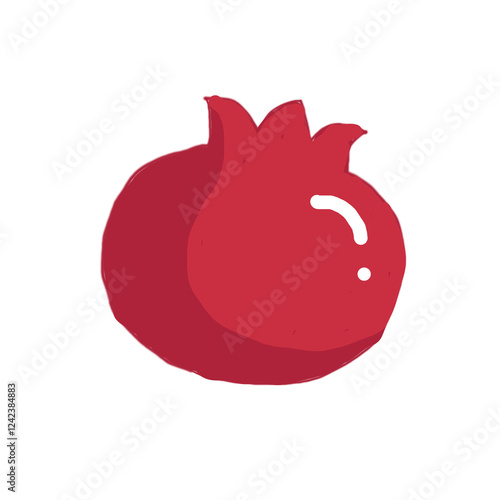 Fényképezés cute illustration pomegranate on a white background for healthy theme