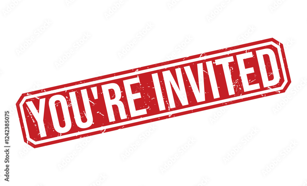 Fototapeta premium YOU’RE INVITED rubber stamp vector illustration on white background