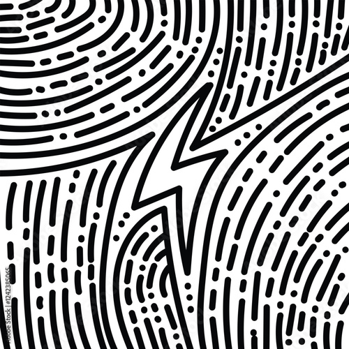 Wallpaper Mural Lightning bolt illustration with doodle around, hand drawn simple illustration for sticker, postcard, wallpaper, mural, fabric, prints, etc Torontodigital.ca
