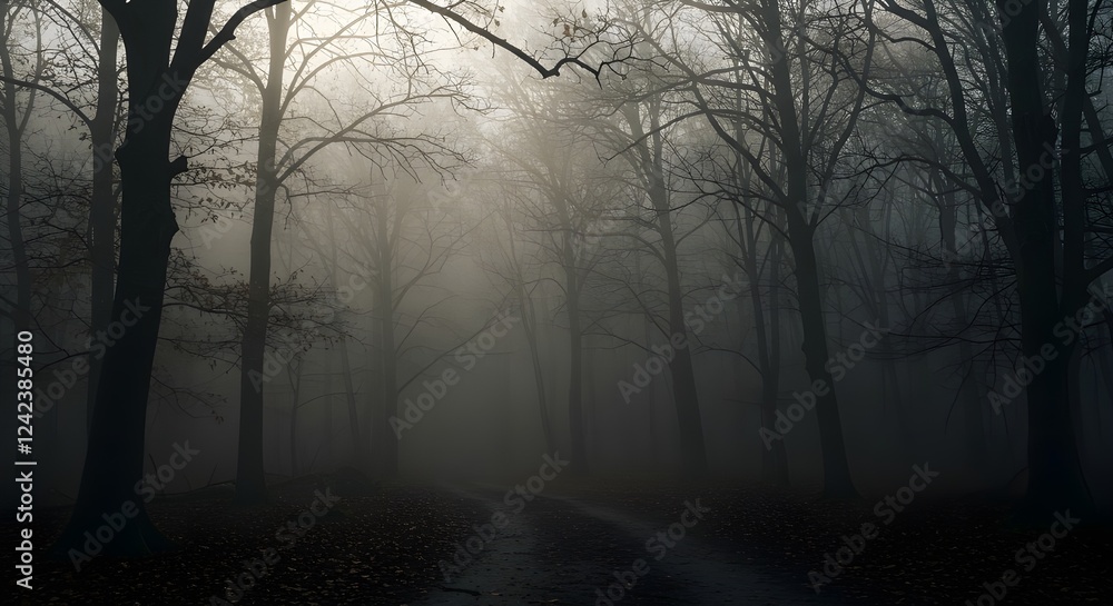 Naklejka premium The Haunting Forest Generative AI 
