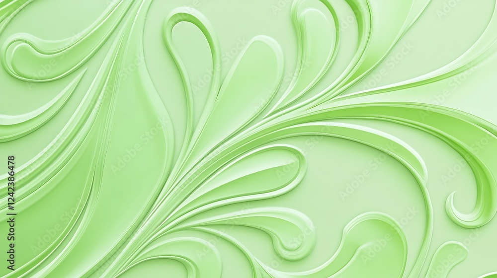 Green floral embossed texture Green floral embossed texture