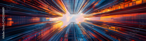 Wallpaper Mural Sunset Cityscape Illustration Torontodigital.ca