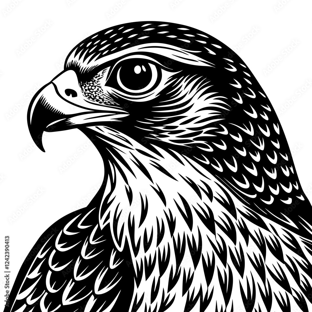 Fototapeta premium hawk head isolated on white
