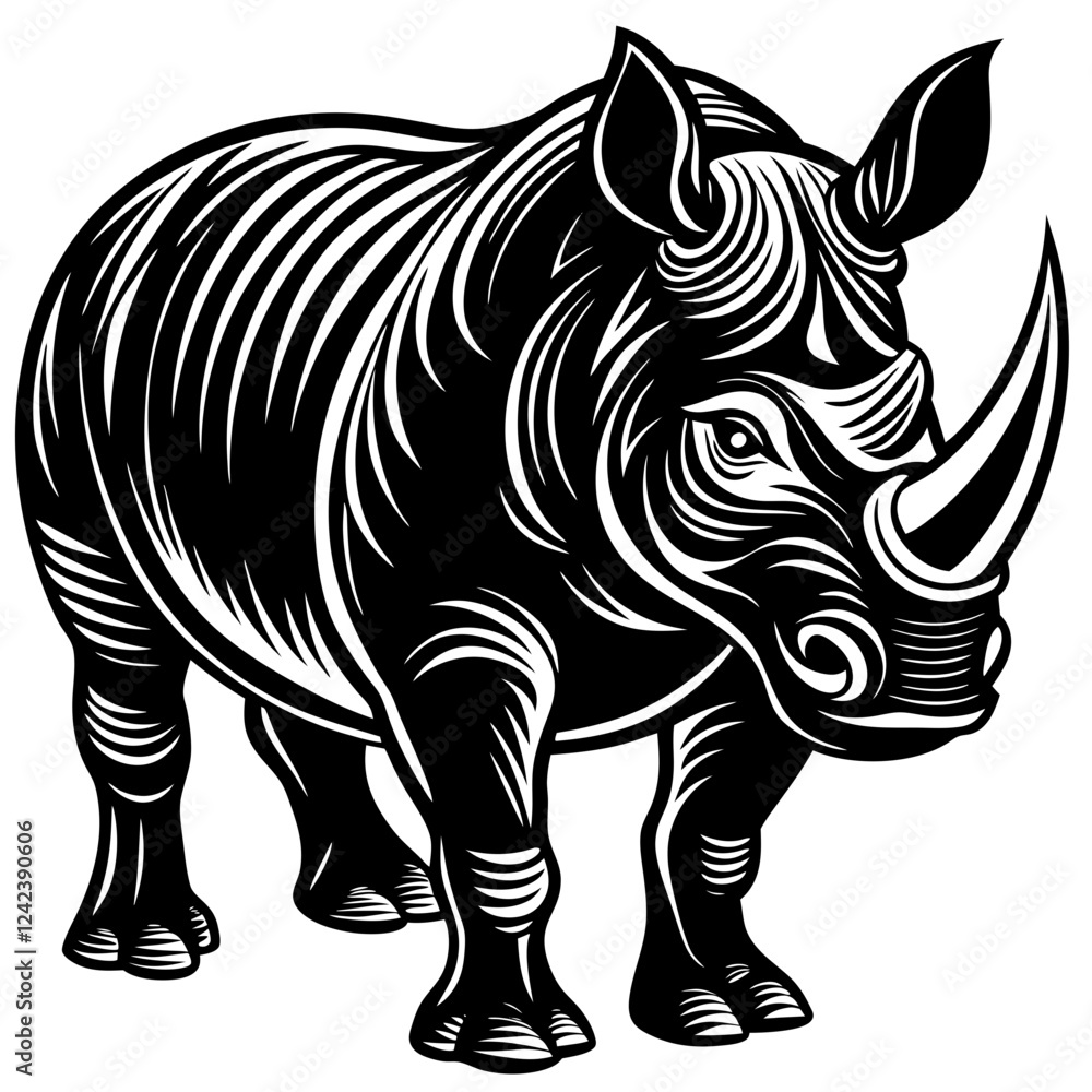 Fototapeta premium rhino isolated on white background