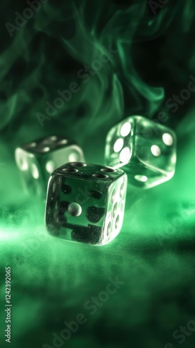 Emerald Enigma: Dice in Green Smoke photo