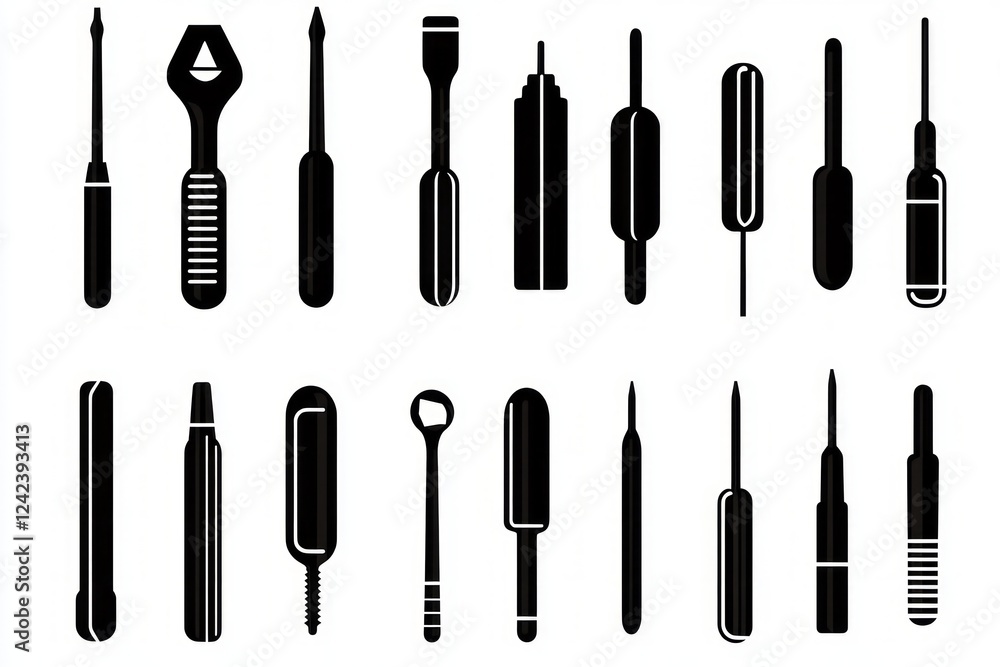 Collection of Various Tools in Silhouette Design Collection of Various Tools in Silhouette Design