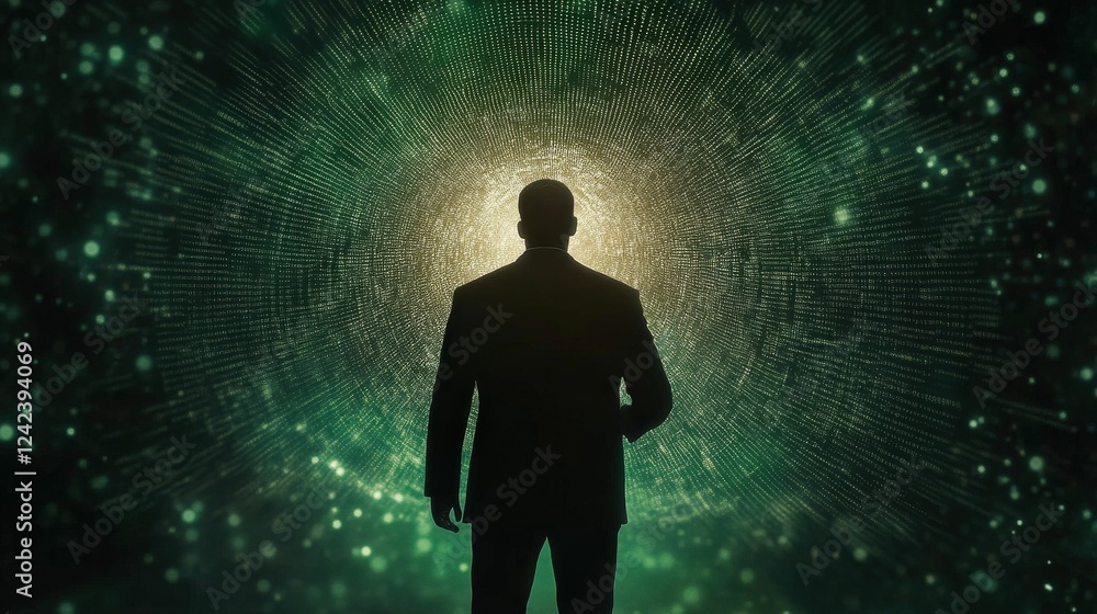 Cyber operative infiltrates critical infrastructure digital realm concept dark environment rear view espionage and security Cyber operative infiltrates critical infrastructure digital realm concept dark environment rear view espionage and security
