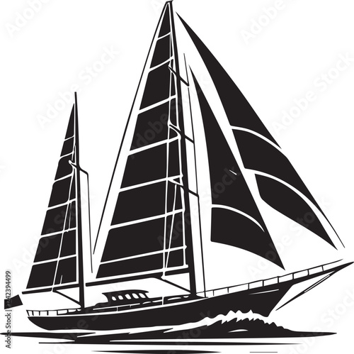 black sailboat logo, sailboat vector illustration, black sailboat vector, sailboat silhouette vector black and white 