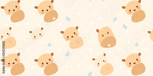 Irregular dots patterns in blue, brown, and beige on white background and blue, white, and brown on blue background; cute and abstract infantile style design, beige, cute, design photo