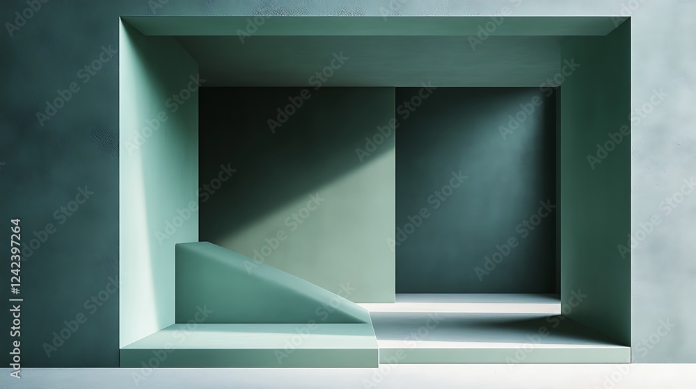 Green room display, sunlight, minimal Green room display, sunlight, minimal
