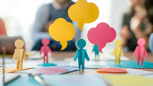 A group of people are having a conversation with each other