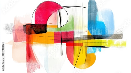 Vibrant Abstract Art with Bold Colors and Dynamic Brush Strokes