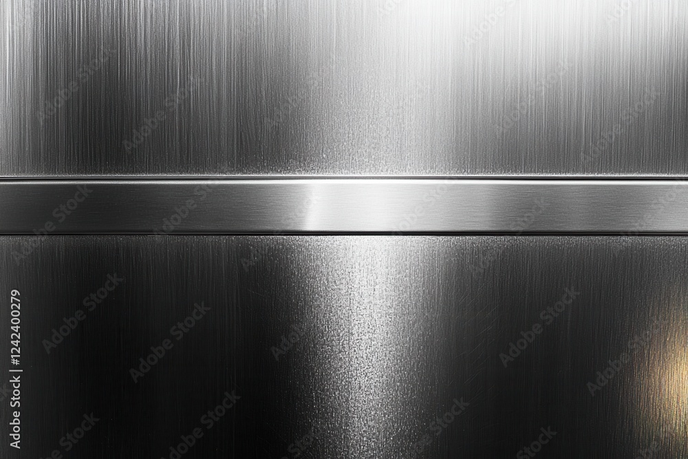 Obraz premium Brushed metal texture with a horizontal band. Ideal for industrial, tech, or modern designs.