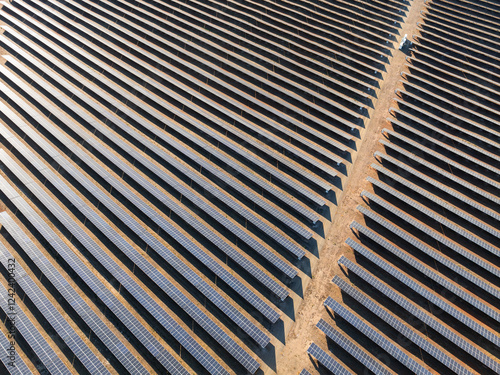 Endless rows of solar panels photo