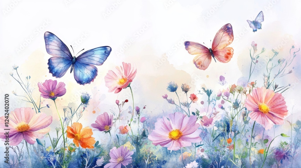 Beautiful Butterflies and Flowers in Bloom Beautiful Butterflies and Flowers in Bloom