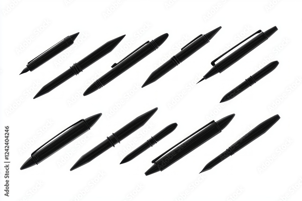 Elegant Collection of Black Pens - Stylish Writing Utensils for Modern Design Elegant Collection of Black Pens - Stylish Writing Utensils for Modern Design
