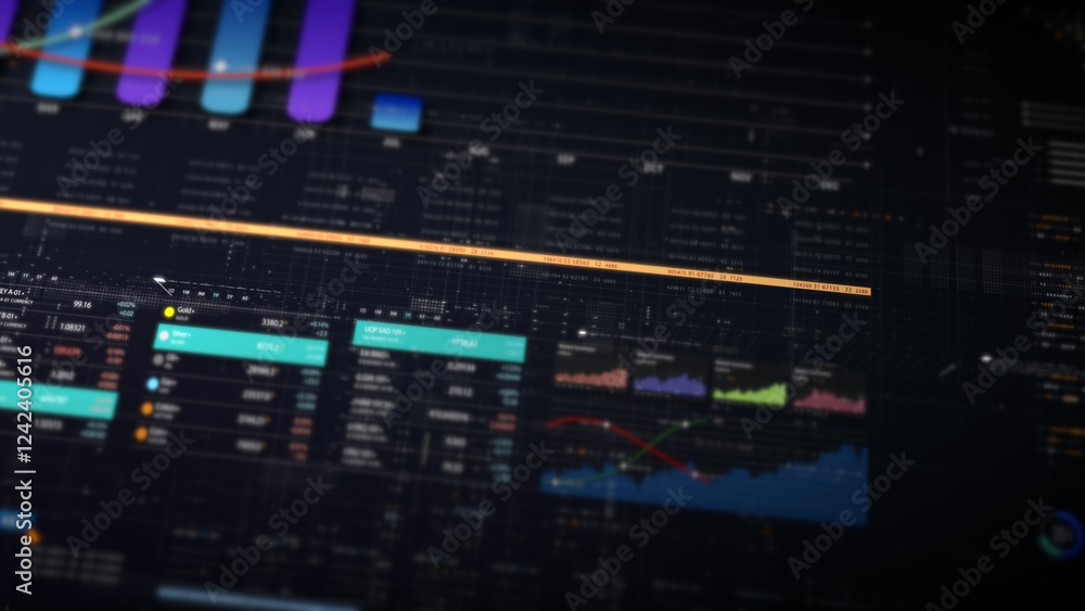 Dynamic data visuals for business info graphics, animated charts, and data-driven insights for a business meeting mock-up. Explore the world of trading, stock exchanges, and crypto Dynamic data visuals for business info graphics, animated charts, and data-driven insights for a business meeting mock-up. Explore the world of trading, stock exchanges, and crypto