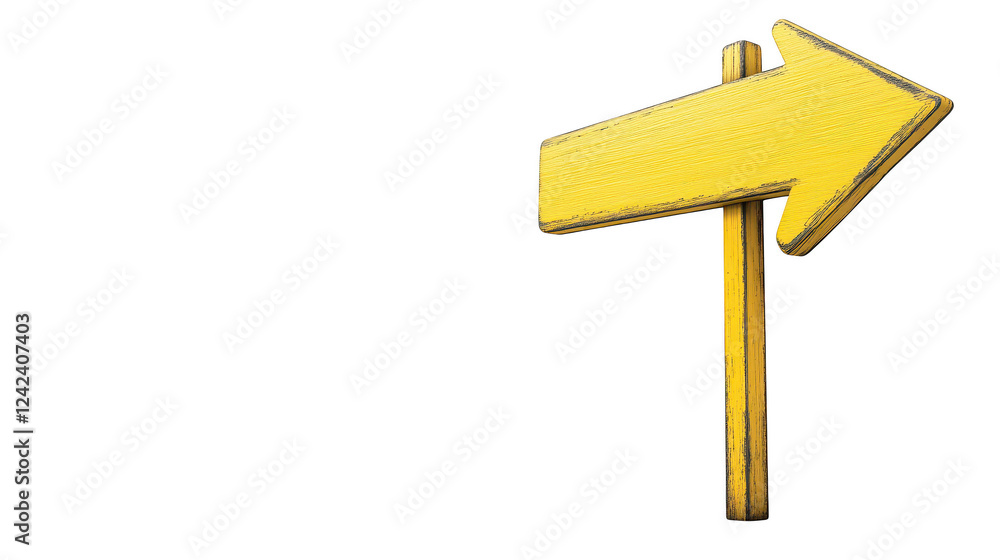Bright yellow arrow sign on a dark background, symbol of direction and guidance Bright yellow arrow sign on a dark background, symbol of direction and guidance