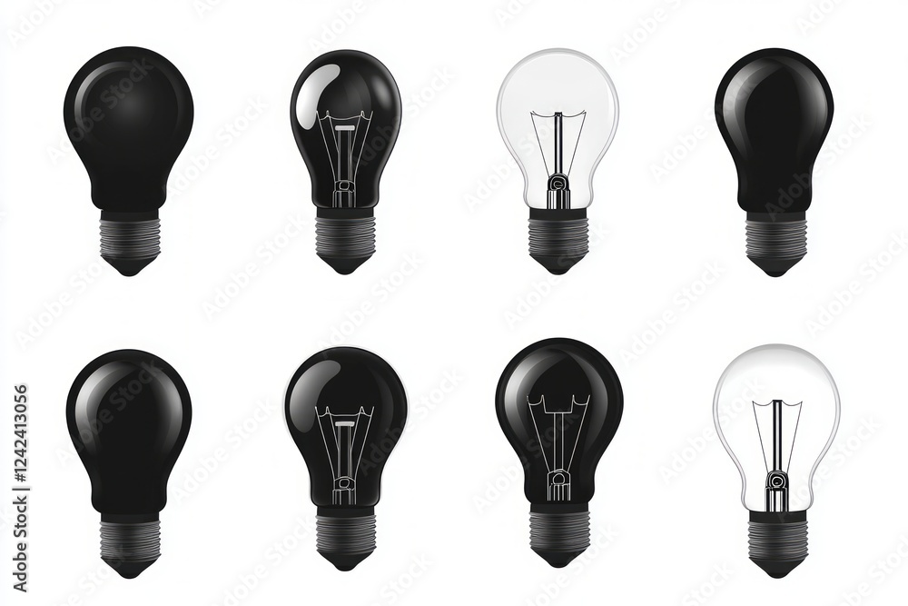 Innovative Black and White Lightbulb Illustrations: A Striking Visual Representation of Light and Energy Innovative Black and White Lightbulb Illustrations: A Striking Visual Representation of Light and Energy