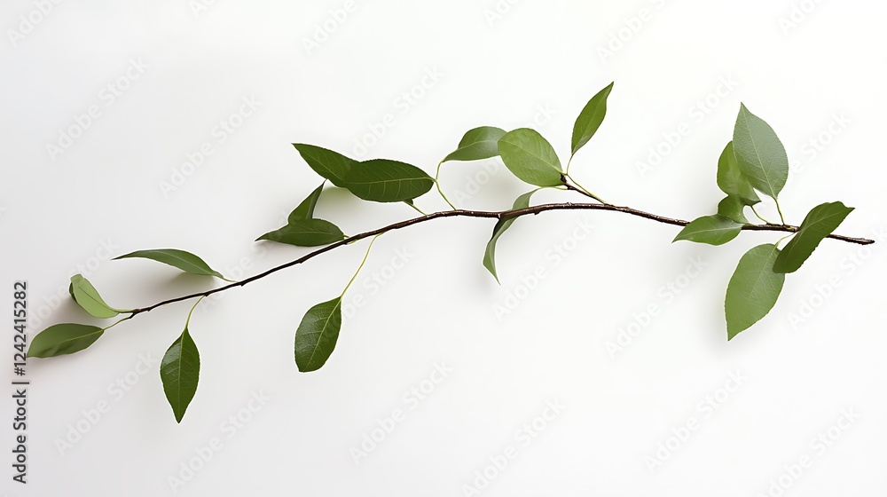 A long green leafy branch with leaves on it A long green leafy branch with leaves on it