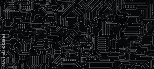 circuit board lanes abstract communication technology vector background illustration on white

