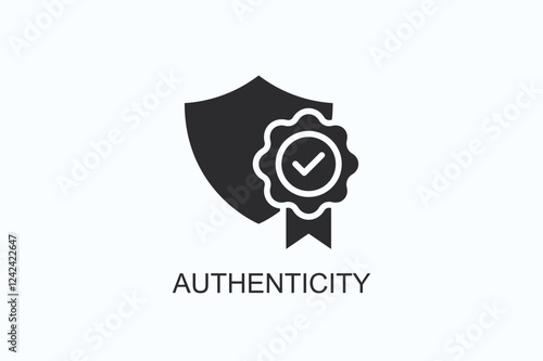 Authenticity Icon Or Logo Isolated Illustration