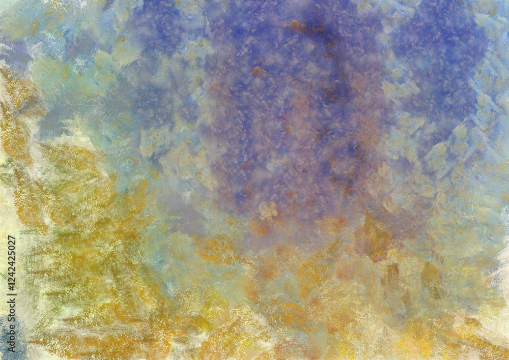 Colorful gradient background with color transitions. Colorful gradient background Chalk illustration gives an impressionist style to the painting.