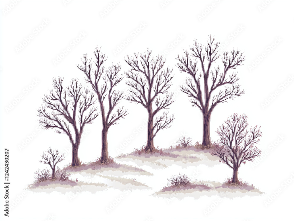 Winter Forest Scene Illustration Winter Forest Scene Illustration