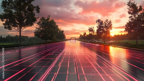 Solar-Powered Smart Highway with AI Self-Cleaning Panels and EV Charging Stations
