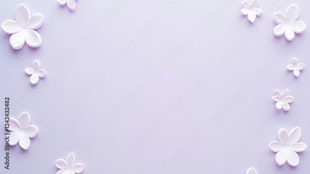 Lilac background, paper flowers, spring, greeting card Lilac background, paper flowers, spring, greeting card