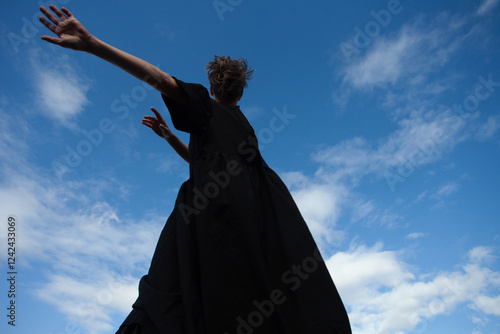 A girl in the black dress  photo