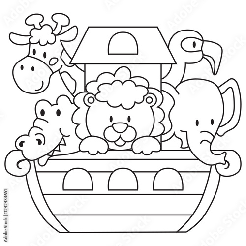Cute ark vector cartoon illustration
