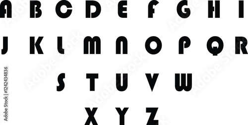 Set of complete Scrabble capital letters English alphabet icons in trendy black flat styles. Education signs pictogram vectors illustration isolated on transparent background.