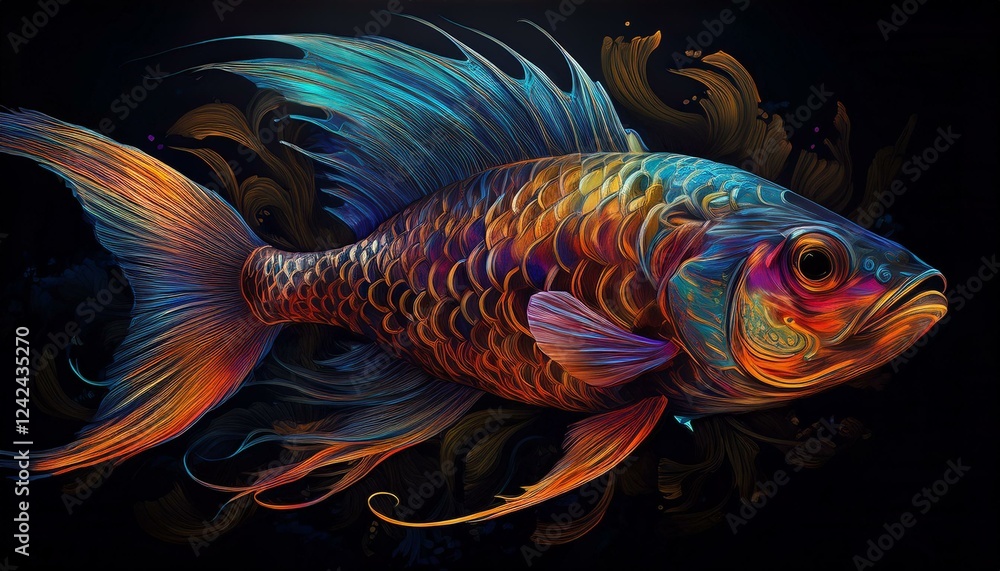 Fish on a black background Fish on a black background