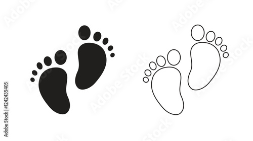 Baby footprint icon. Footprint icon vector illustration design. Vector illustration of baby footprint set on white background.