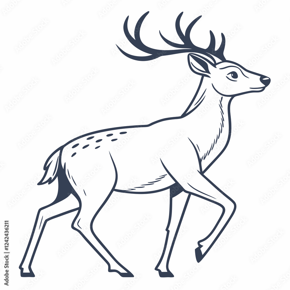 Obraz premium deer icon with white background