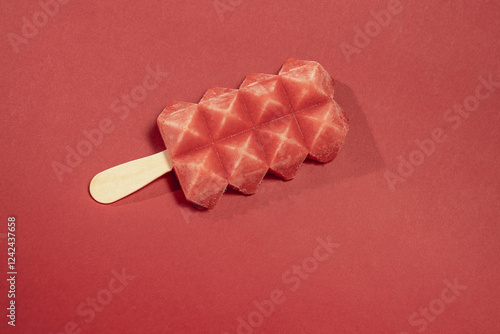 Geometric Popsicle on Red Background photo